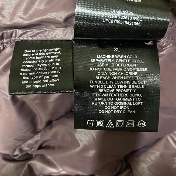 London Fog Women’s XL Hooded Down Puffer Jacket Purple Packable Winter Coat - Picture 8 of 11